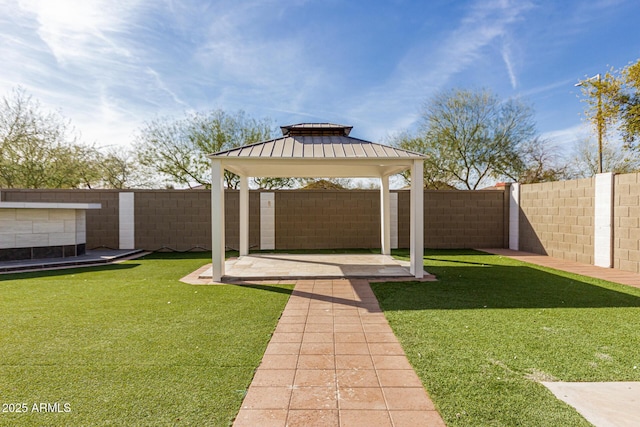 view of yard with a gazebo