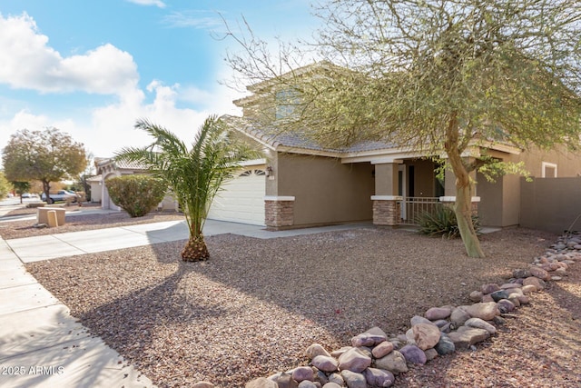 view of front of home with a garage