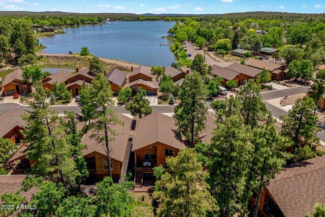 2540 W Waters Edge Ln, Lakeside, AZ 85929 - aerial perspective of suburban area featuring a large body of water and a forest