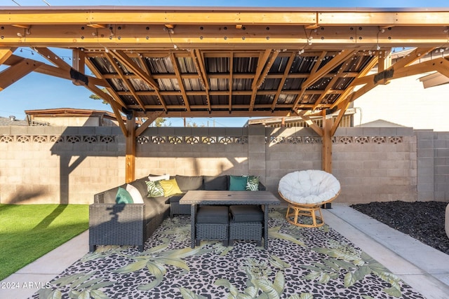 view of patio / terrace with an outdoor living space