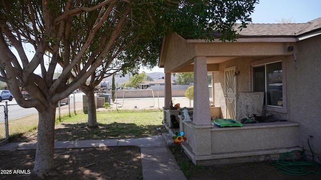 view of yard featuring fence