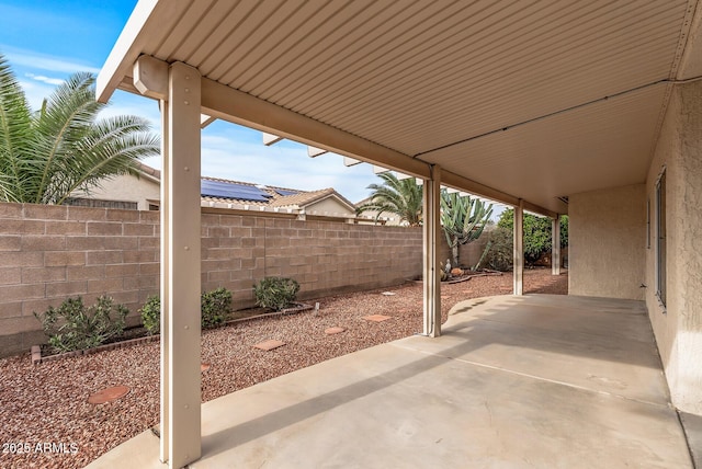 view of patio featuring a fenced backyard