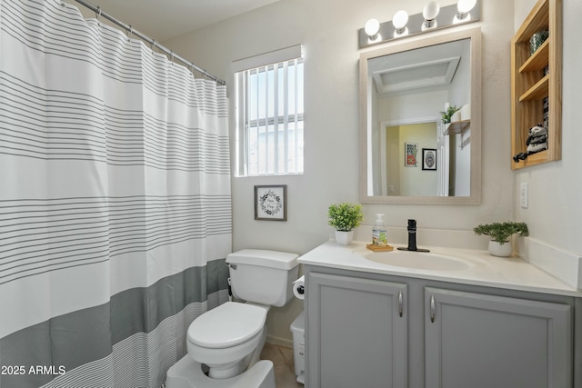 full bath with vanity and toilet