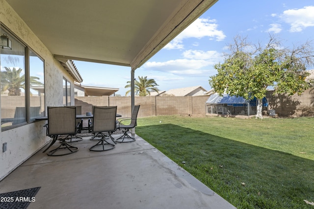 view of patio with a fenced backyard