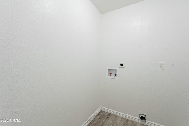 3743 E Coronado Rd, Phoenix, AZ 85008 - laundry room with laundry area, electric dryer hookup, washer hookup, light wood finished floors, and baseboards