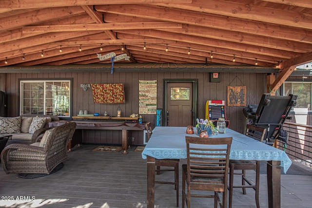 8894 W Lufkin Dr, Pine, AZ 85544 - wooden terrace with an outdoor living space