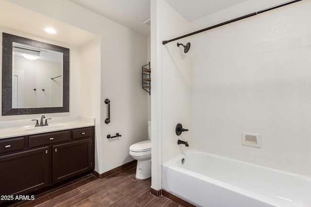 6502 W Wahalla Ln, Glendale, AZ 85308 - bathroom featuring vanity, wood tiled floors, and shower / washtub combination