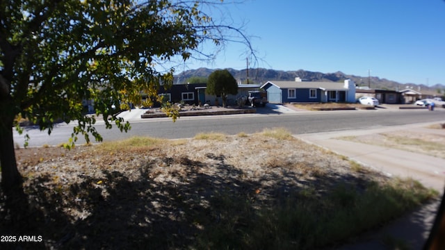 view of street with a mountain view