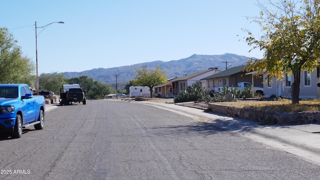 view of road with a mountain view