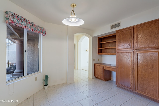 interior space with light tile patterned flooring