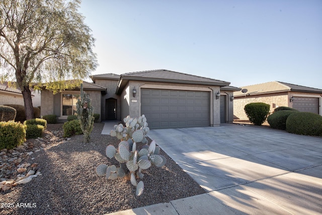 view of front of house with a garage