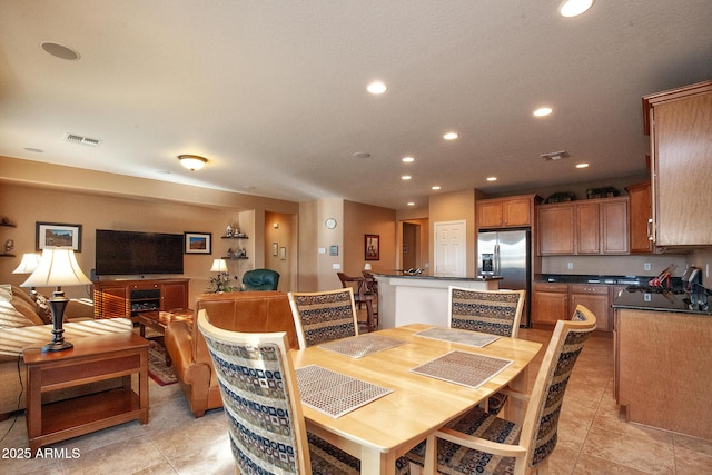 view of tiled dining room