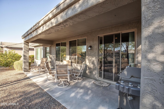 view of patio with area for grilling