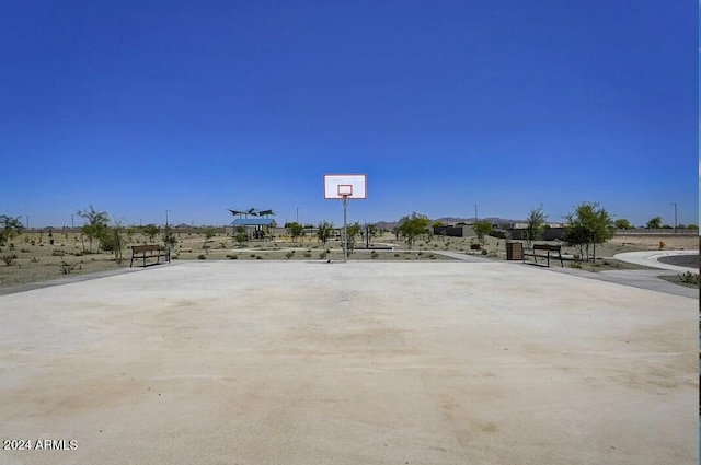 view of patio with basketball court