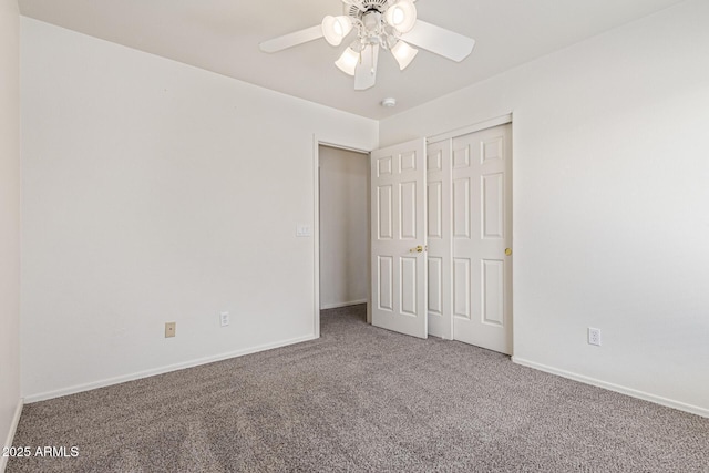 10318 E Plata Ave, Mesa, AZ 85212 - unfurnished bedroom with carpet flooring, a closet, and a ceiling fan