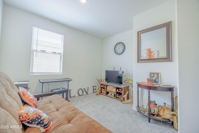 view of carpeted living area