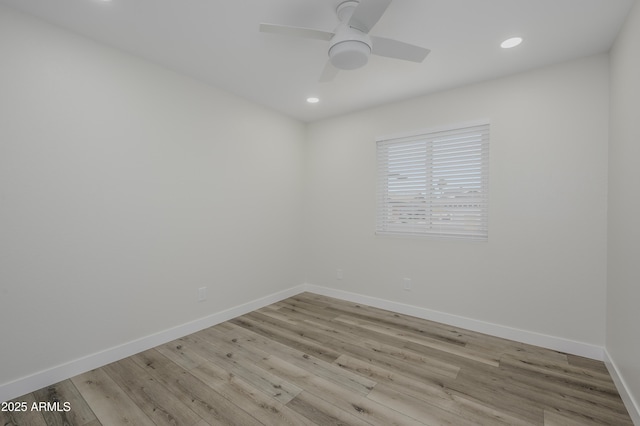 8955 W Monterey Way, Phoenix, AZ 85037 - empty room with wood finished floors, baseboards, a ceiling fan, and recessed lighting