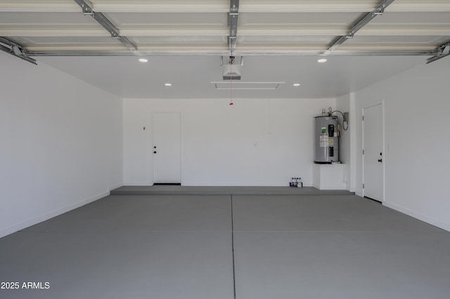 8955 W Monterey Way, Phoenix, AZ 85037 - garage with water heater, recessed lighting, baseboards, and a garage door opener
