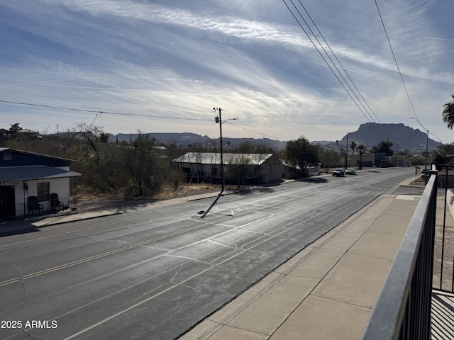 view of street with a mountain view