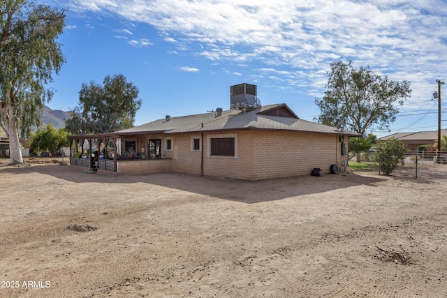 26415 S Recker Rd, Queen Creek, AZ 85142 - rear view of property with central AC unit, fence, and a patio area