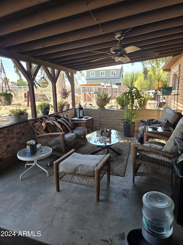 view of patio featuring outdoor lounge area