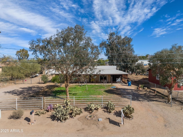 view of front of home with fence