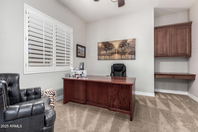 3824 E Parkside Ln, Phoenix, AZ 85050 - office space featuring carpet, baseboards, and ceiling fan