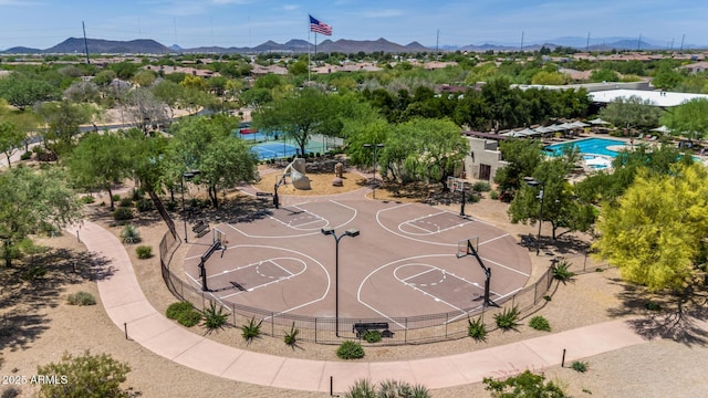 3824 E Parkside Ln, Phoenix, AZ 85050 - view of basketball court featuring a mountain view