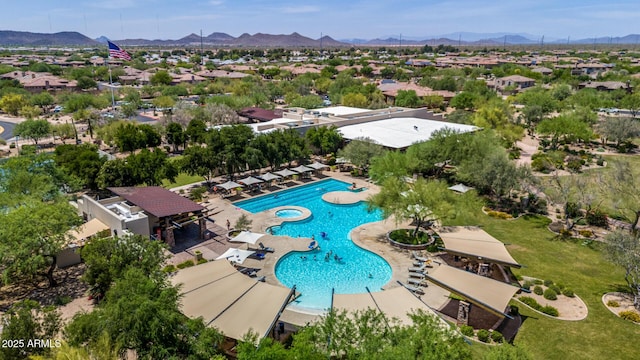 3824 E Parkside Ln, Phoenix, AZ 85050 - aerial view of residential area featuring a mountainous background and a pool area