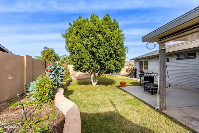 view of yard featuring a patio