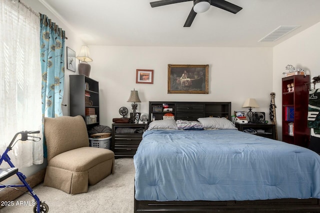 4269 W Coneflower Ln, San Tan Valley, AZ 85144 - carpeted bedroom with ceiling fan and visible vents