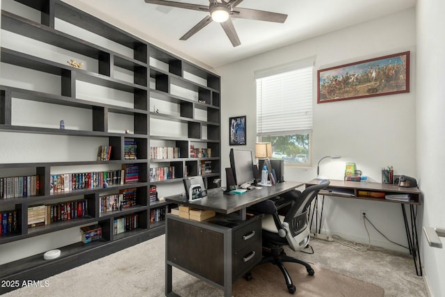 4269 W Coneflower Ln, San Tan Valley, AZ 85144 - carpeted home office featuring a ceiling fan
