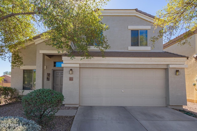 view of front of property featuring a garage