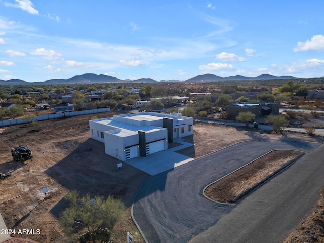 drone / aerial view with a mountain view