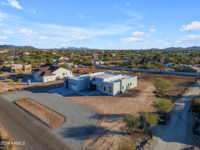 drone / aerial view with a mountain view