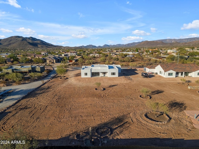 bird's eye view with a mountain view