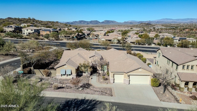 bird's eye view featuring a mountain view