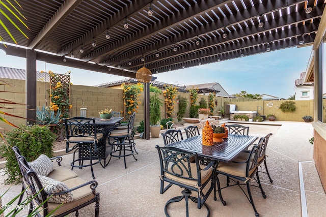 view of patio / terrace featuring a pergola