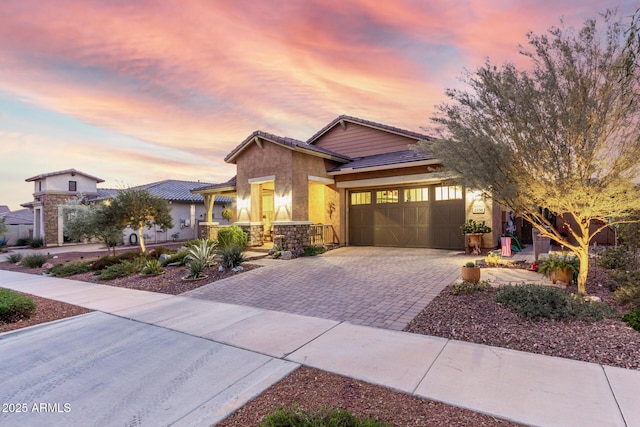 view of front of house featuring a garage