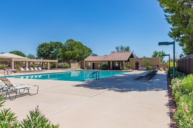 view of pool with a patio area