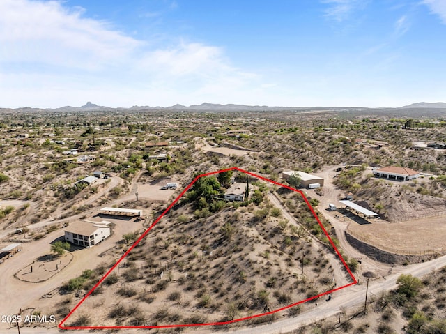1455 W Kenrick Dr, Wickenburg, AZ 85390 - overview of rural landscape featuring a desert landscape and property parcel outlined
