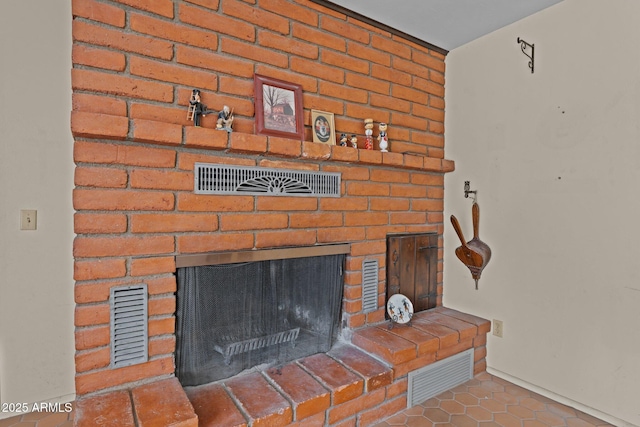 1455 W Kenrick Dr, Wickenburg, AZ 85390 - detailed view of a brick fireplace and baseboards