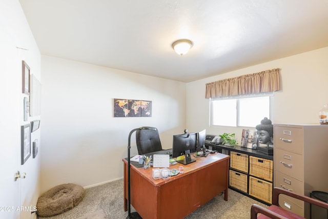 office space with light carpet