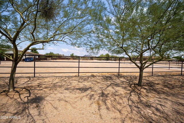 view of yard with a rural view