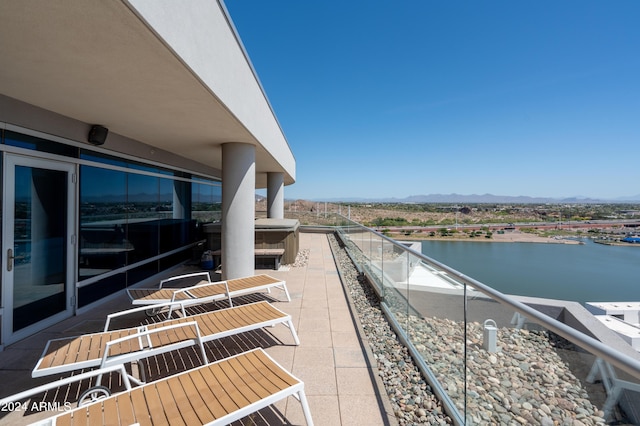 balcony with a water view