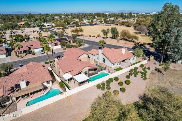 bird's eye view with a residential view