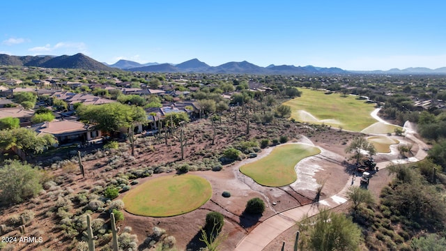 aerial view with a mountain view