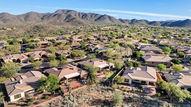 aerial view with a mountain view