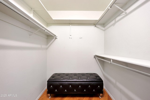 spacious closet with wood finished floors