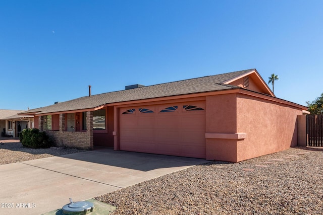 single story home with a garage